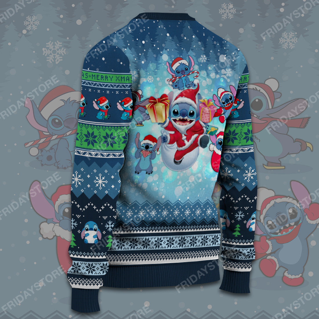 Unifinz LAS Sweater Merry Stitchmas Christmas Pattern Ugly Sweater Cute High Quality DN Stitch Ugly Sweater 2023