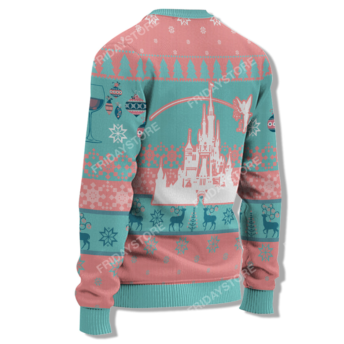 Unifinz DN Sweater Drinkerbell Christmas Blue Pink Ugly Sweater High Quality Tinkerbell Ugly Sweater 2023
