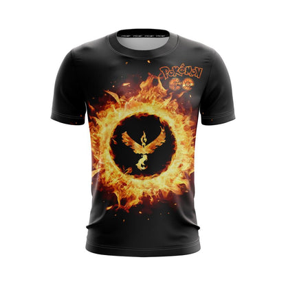 PKM T-shirt Moltres Fire Pokemon Go T-shirt Black Unisex