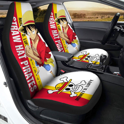 One Piece Car Seat Covers Straw Hat Pirates Monkey D Luffy Seat Covers