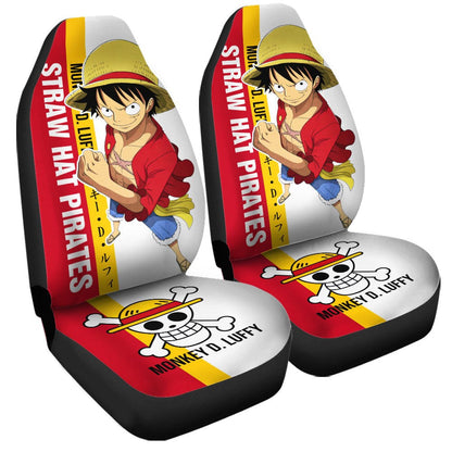 One Piece Car Seat Covers Straw Hat Pirates Monkey D Luffy Seat Covers