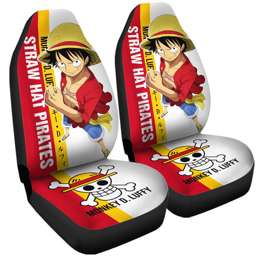 One Piece Car Seat Covers Straw Hat Pirates Monkey D Luffy Seat Covers