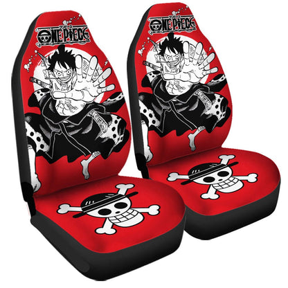 One Piece Car Seat Covers Monkey D Luffy Fighting Pose Seat Covers