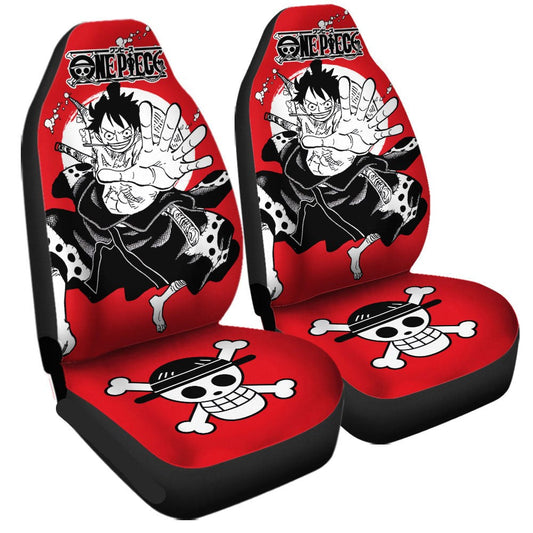 One Piece Car Seat Covers Monkey D Luffy Fighting Pose Seat Covers