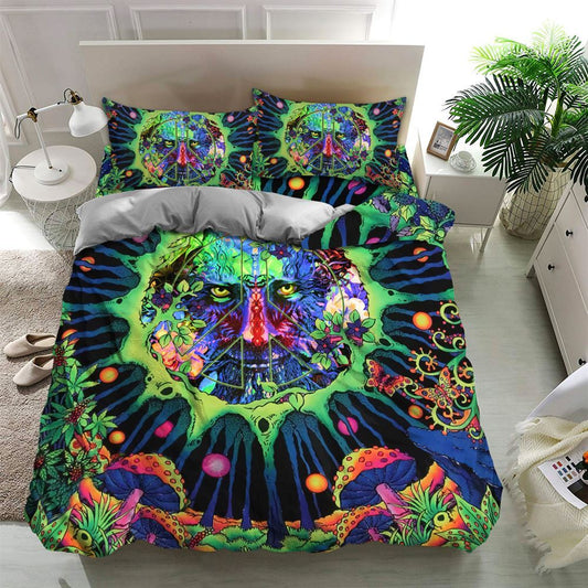 Hippie Bedding Set Mushroom Nature's Child Duvet Covers Colorful Unique Gift