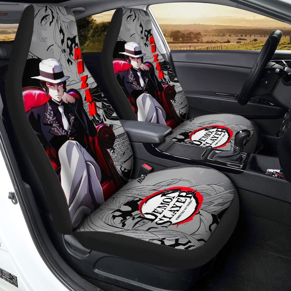 Demon Slayer Car Seat Covers Muzan Villain Graphic Demon Slayer Seat Covers