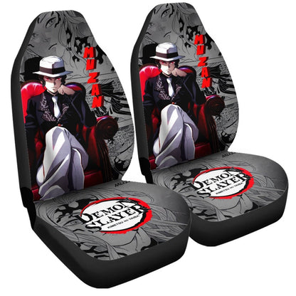 Demon Slayer Car Seat Covers Muzan Villain Graphic Demon Slayer Seat Covers