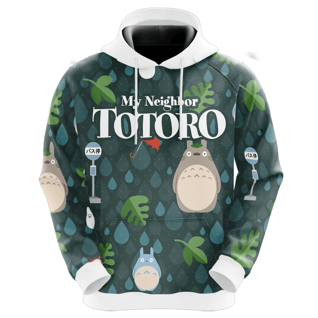 SGhibli Hoodie My Neighbour Totoro Flower Wreath Hoodie Green Unisex