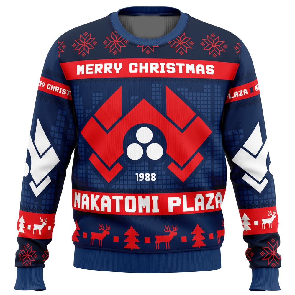 Die Hard Sweatshirt Nakatomi Plaza 1988 Die Hard Christmas Sweatshirt Red Blue Unisex Adults