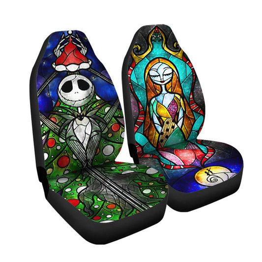 TNBC Car Seat Covers Jack And Sally Christmas Stained Glass Seat Covers