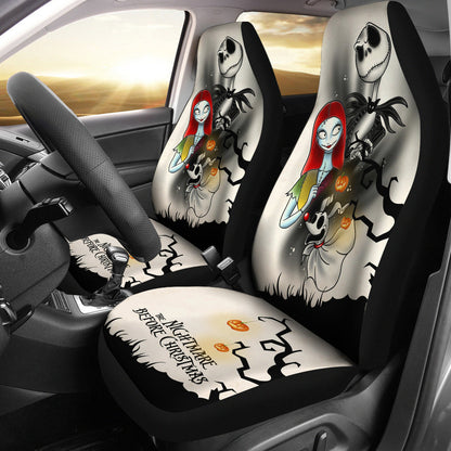 TNBC Car Seat Covers Jack Sally And Zero Tree Silhouette Seat Covers