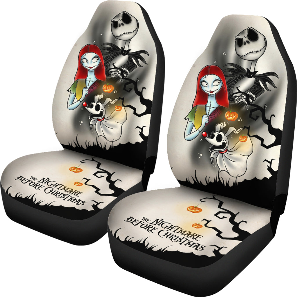 TNBC Car Seat Covers Jack Sally And Zero Tree Silhouette Seat Covers