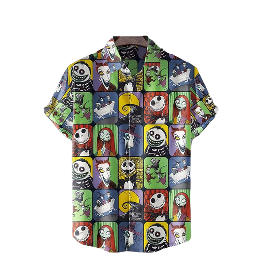 TNBC Hawaii Shirt Characters Square Pattern Aloha Shirt Colorful Unisex