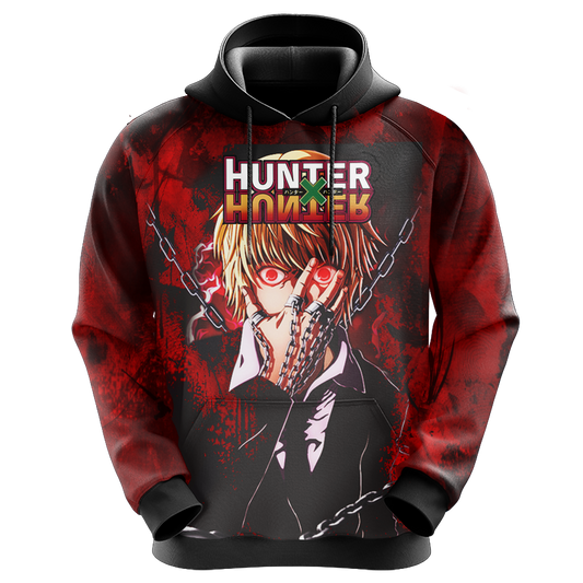  Hunter X Hunter Hoodie Kurapica Black Red Hoodie Hunter X Hunter Merch Anime Hoodie Adult Full Print
