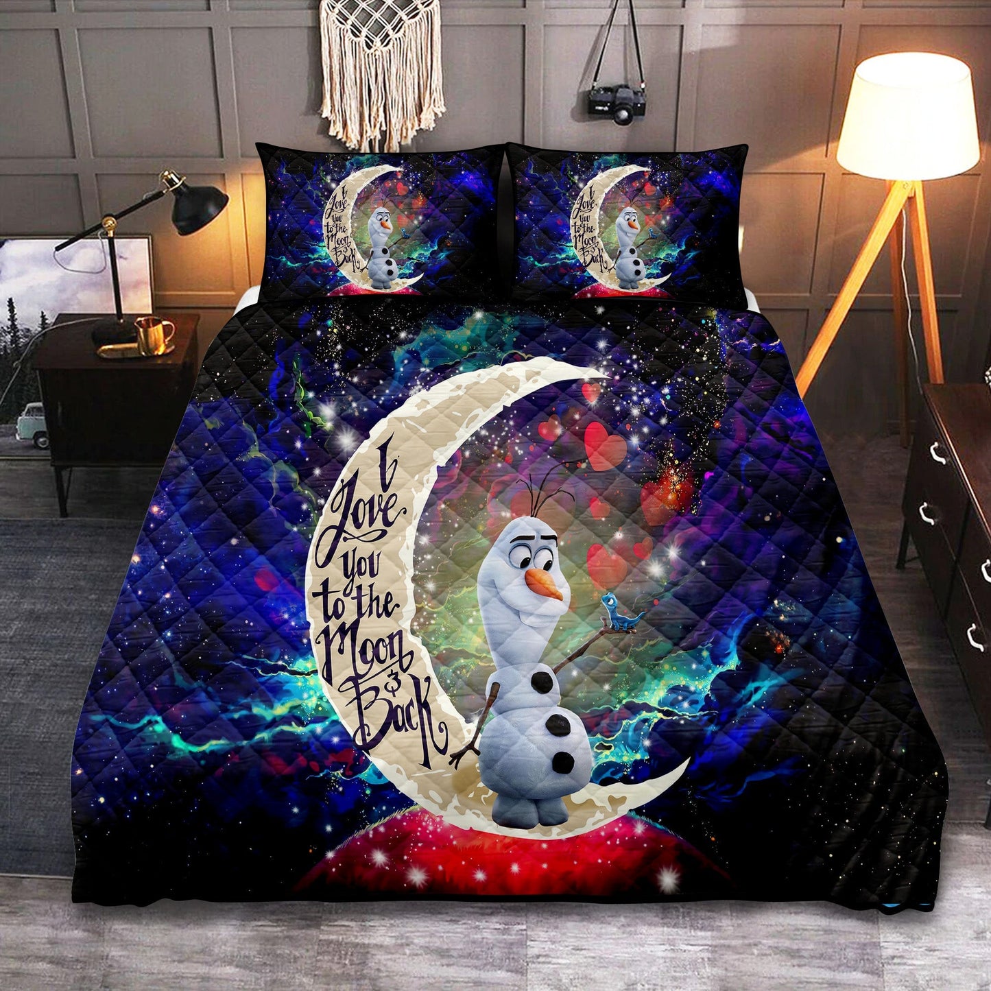 Frozen Bedding Set Olaf Frozen Love You To The Moon Duvet Covers Colorful Unique Gift