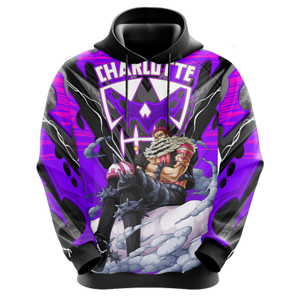 One Piece Hoodie One Piece Charlotte Katakuri Graphic Hoodie Black Purple Unisex