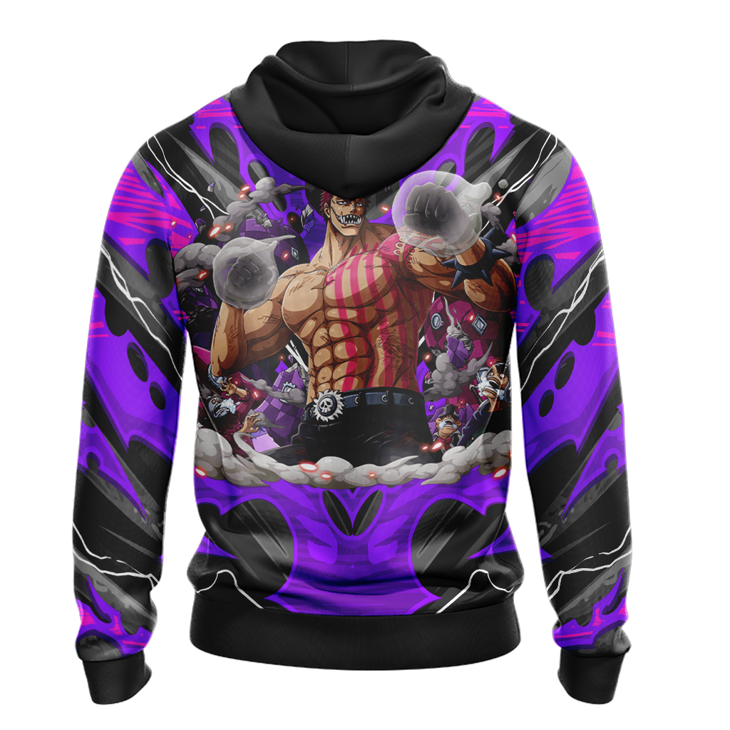 One Piece Hoodie One Piece Charlotte Katakuri Graphic Hoodie Black Purple Unisex