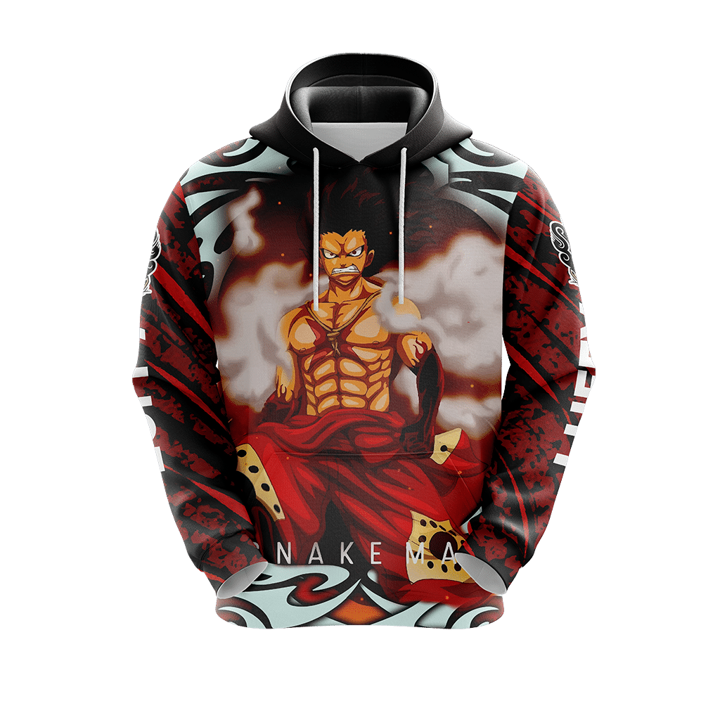 One Piece Hoodie Luffy Snakeman Gear 4 Graphic Hoodie Red Unisex