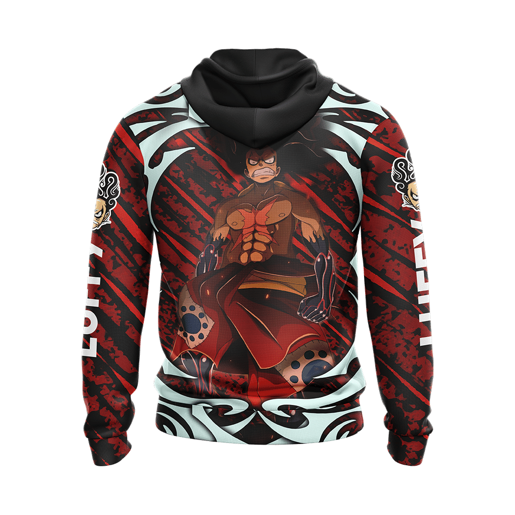 One Piece Hoodie Luffy Snakeman Gear 4 Graphic Hoodie Red Unisex