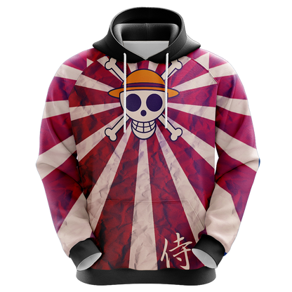 One Piece Hoodie One Piece Luffy Gear 2 Form Hoodie Pink Unisex