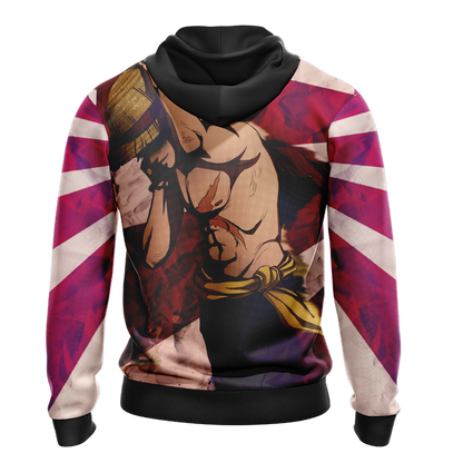 One Piece Hoodie One Piece Luffy Gear 2 Form Hoodie Pink Unisex