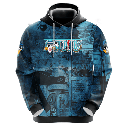 One Piece Hoodie One Piece Nami Graphic Manga Style Hoodie Blue Unisex