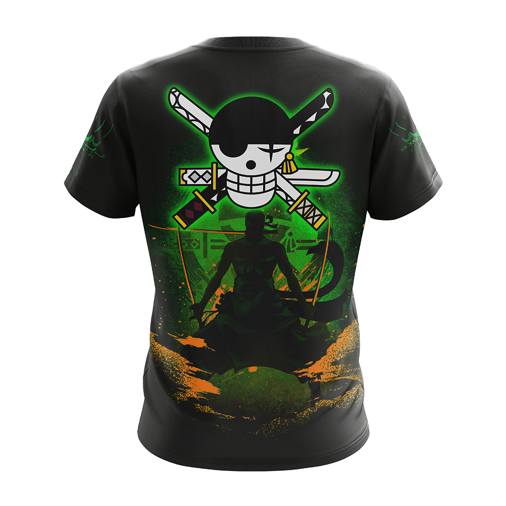 One Piece Hoodie Zoro Logo Ninja Guy T-shirt Black Green Unisex