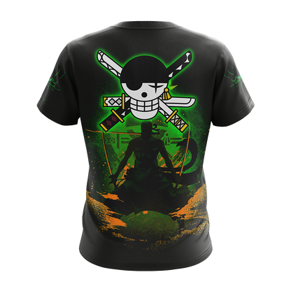 One Piece Hoodie Zoro Logo Ninja Guy T-shirt Black Green Unisex