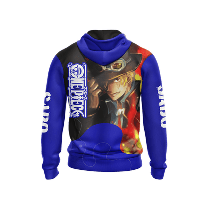 One Piece Hoodie One Piece Sabo Graphic Hoodie Blue Unisex