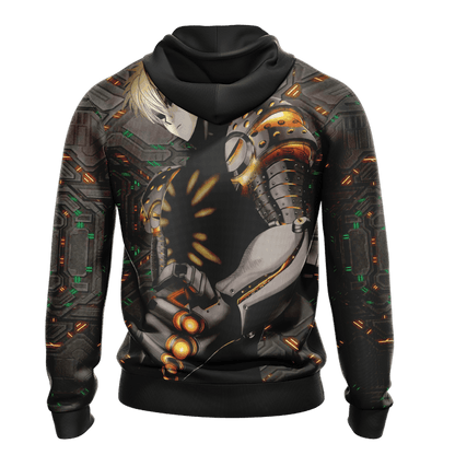 One Punch Man Hoodie Genos New Form Graphic T-shirt Black Unisex