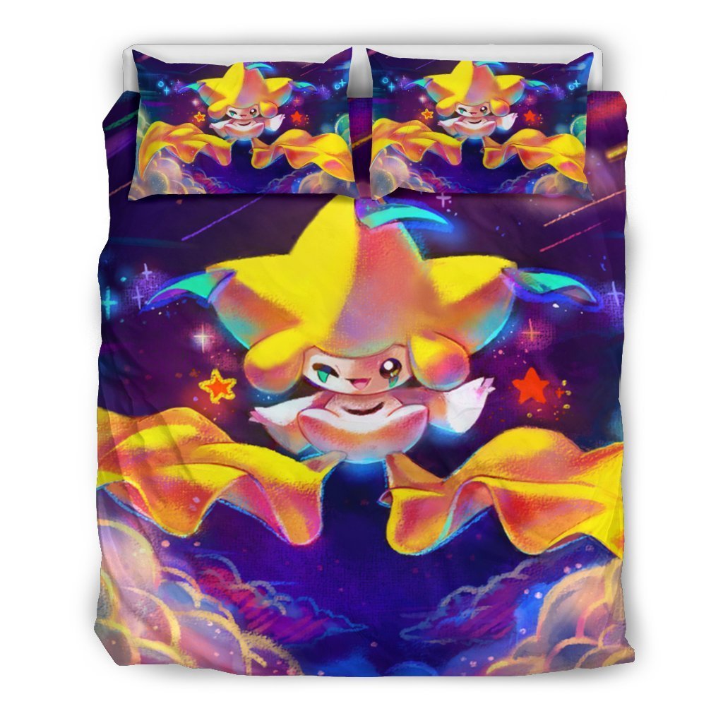 PKM Bedding Set PKM Jirachi Star Galaxy Graphic Duvet Covers Blue Yellow Unique Gift