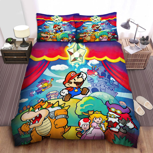 Mario Bedding Set Super Mario The Thousand-Year Door Duvet Covers Colorful Unique Gift