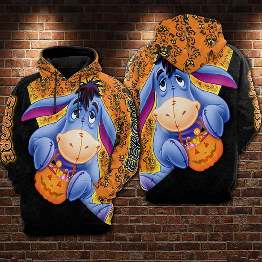 DN Halloween Hoodie Halloween Eeyore With Candy Basket Hoodie Winnie The Pooh Hoodie