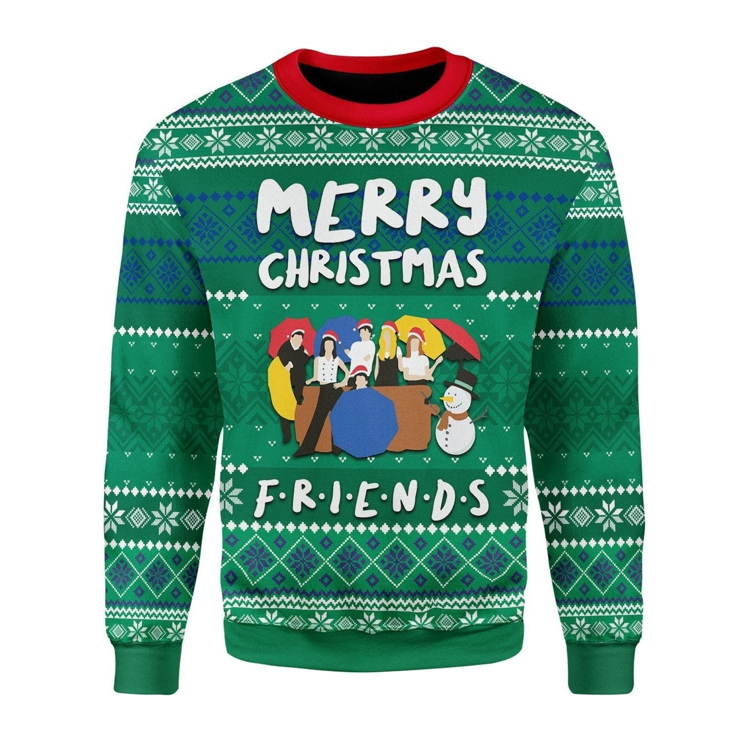 Friends Christmas Sweater Merry Christmas Friends Green Ugly Sweater