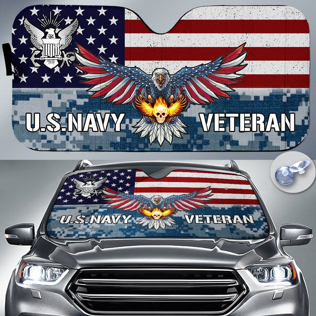 Veteran Car Sun Shade US Navy Veteran Eagle Windshield Sun Shade