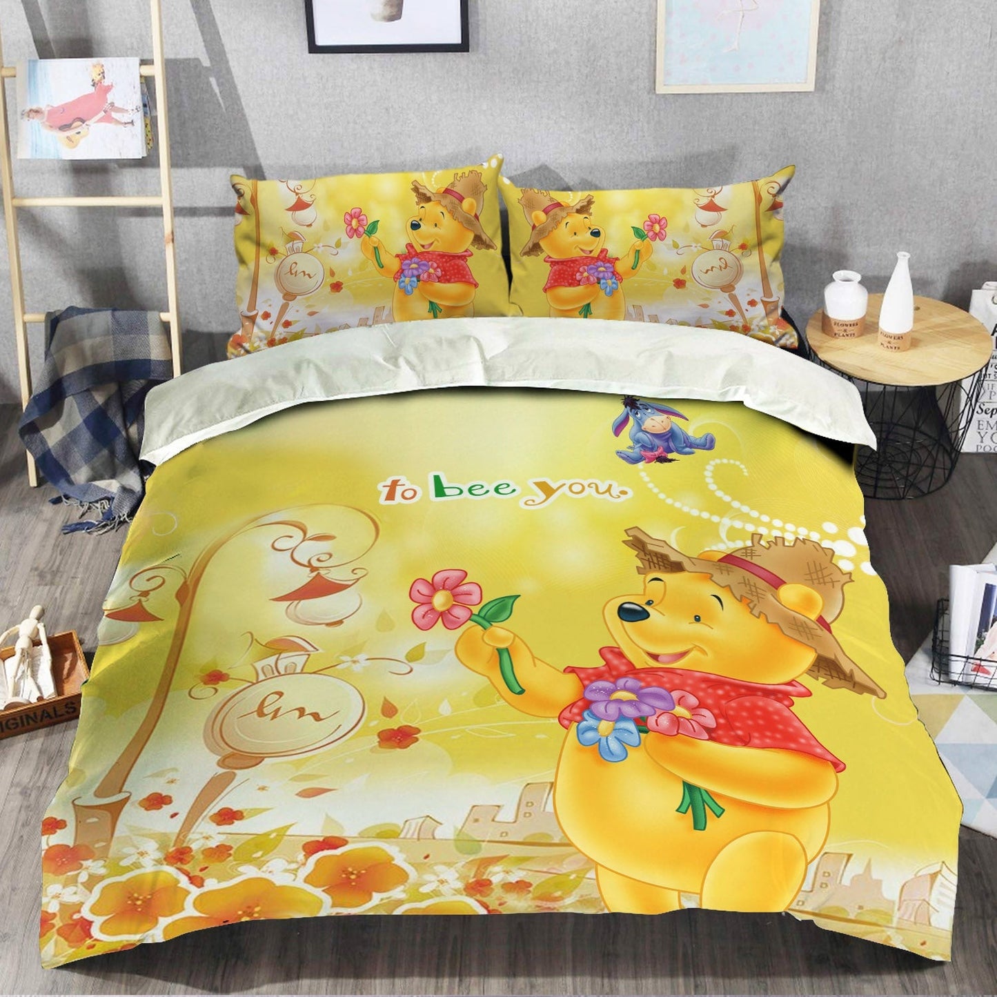 WTP Bedding Set DN Gardener Pooh To Bee You Duvet Covers Yellow Unique Gift