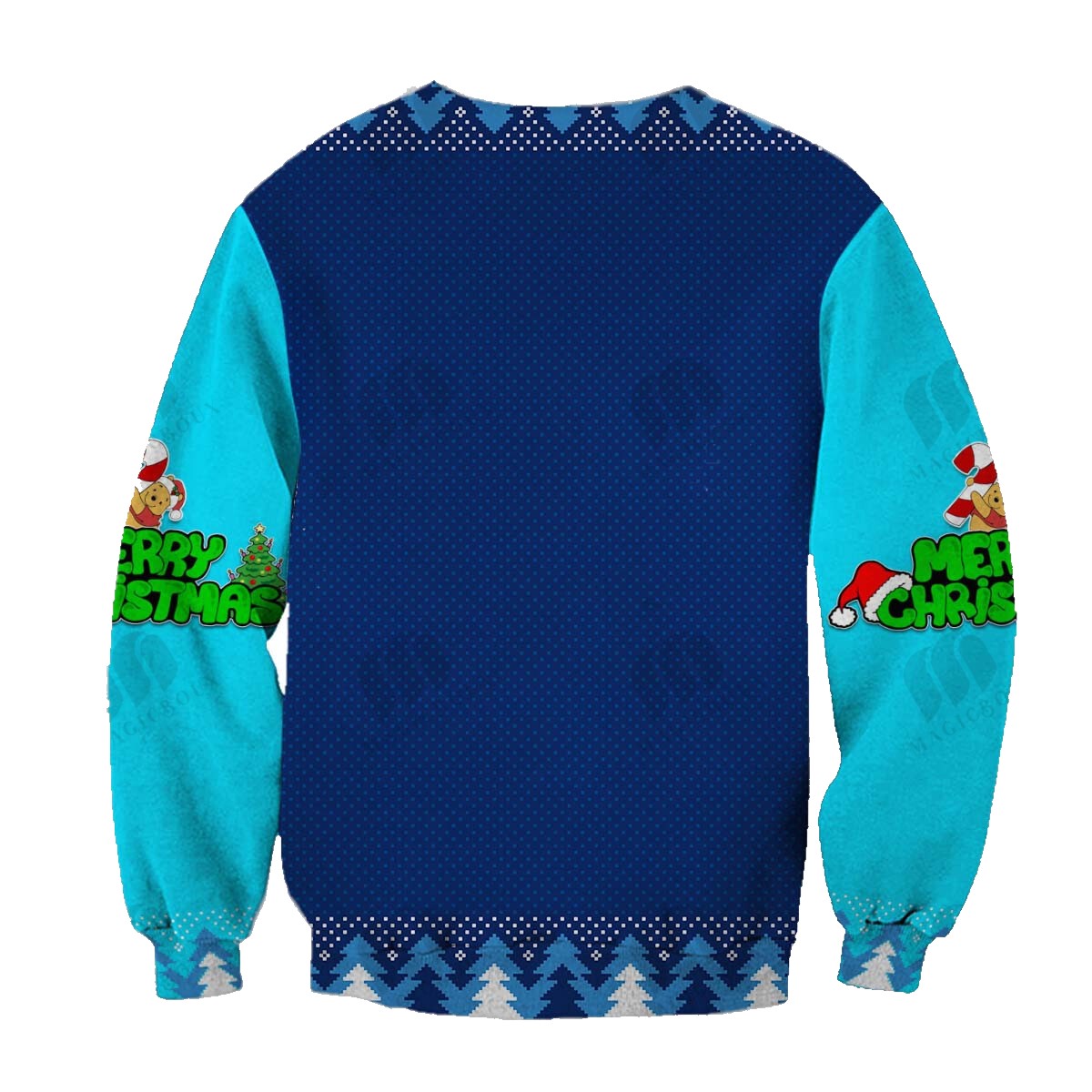 Winnie The Pooh Sweatshirt Pooh Bear Hohoho Christmas Sweatshirt Blue Unisex