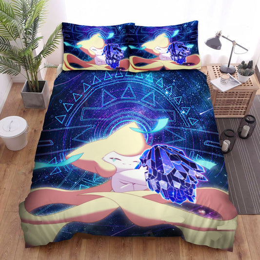 PKM Bedding Set PKM Jirachi Hugging Cosmic Duvet Covers Blue Unique Gift