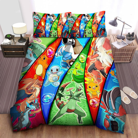 PKM Bedding Set PKM Original Form To Evolution Duvet Covers Colorful Unique Gift