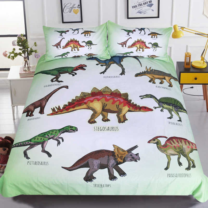 Dinosaur Bedding Set Psittacosaurus Brachiosaurus Triceratops Dinosaurs Duvet Covers Colorful Unique Gift