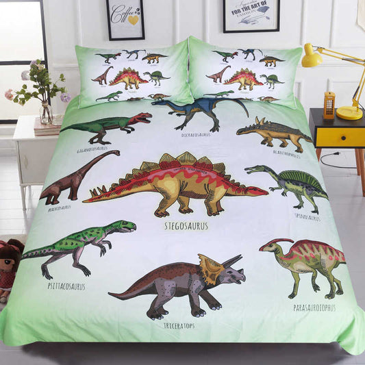 Dinosaur Bedding Set Psittacosaurus Brachiosaurus Triceratops Dinosaurs Duvet Covers Colorful Unique Gift