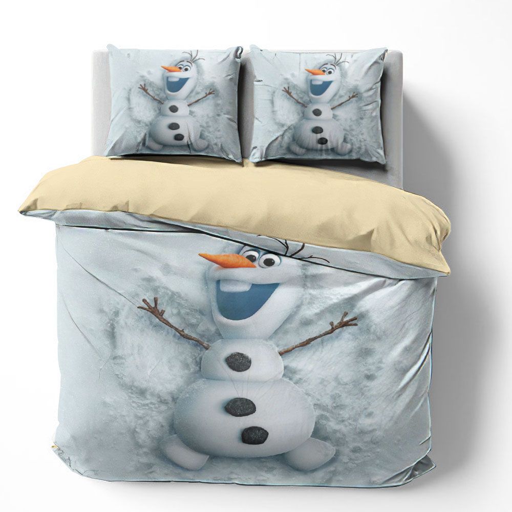 Frozen Bedding Set Olaf Making Snowangel Duvet Covers White Unique Gift