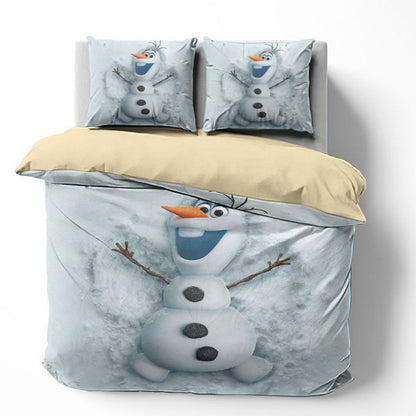 Frozen Bedding Set Olaf Making Snowangel Duvet Covers White Unique Gift