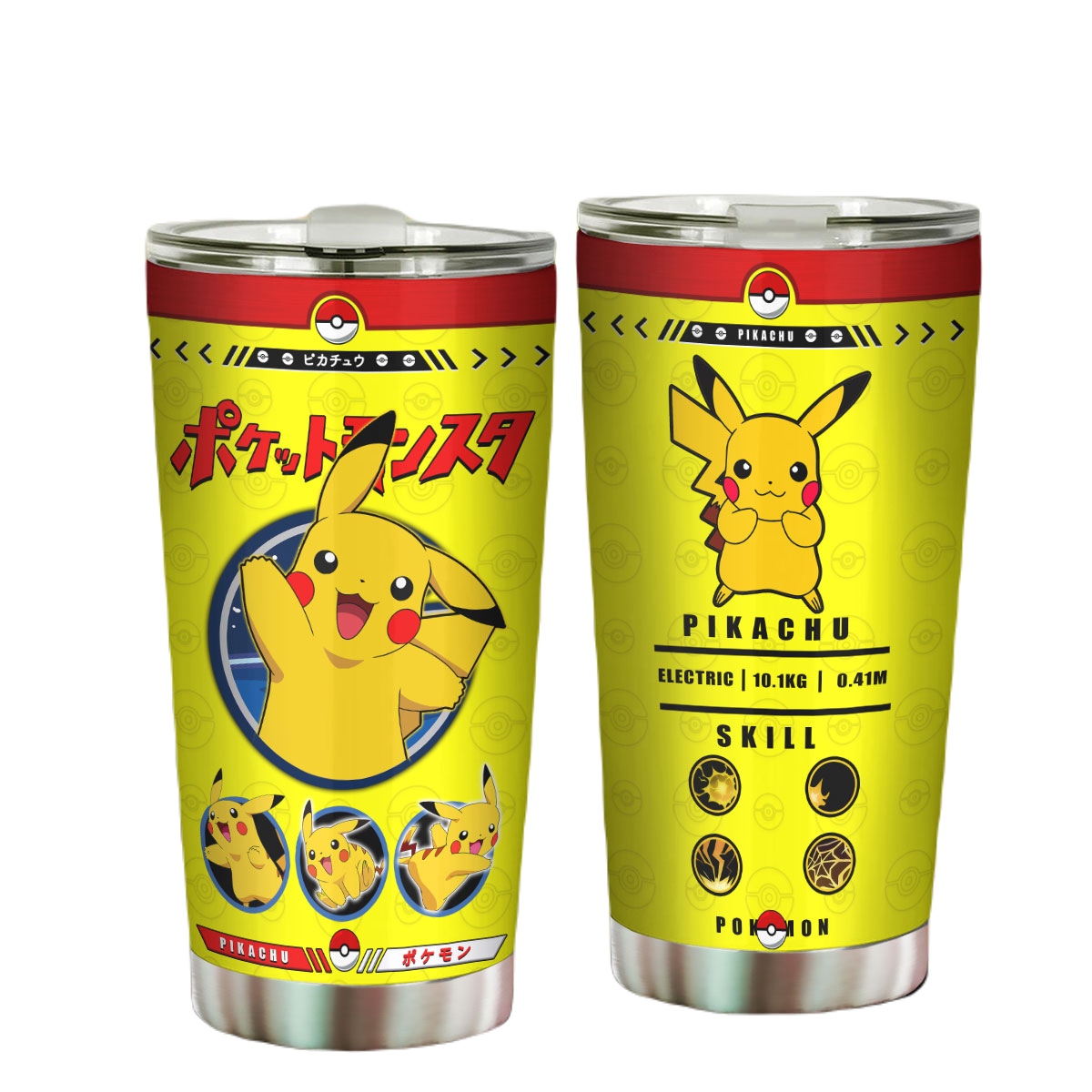 PKM Tumbler PKM Pikachu Skill Graphic Tumbler Cup Yellow