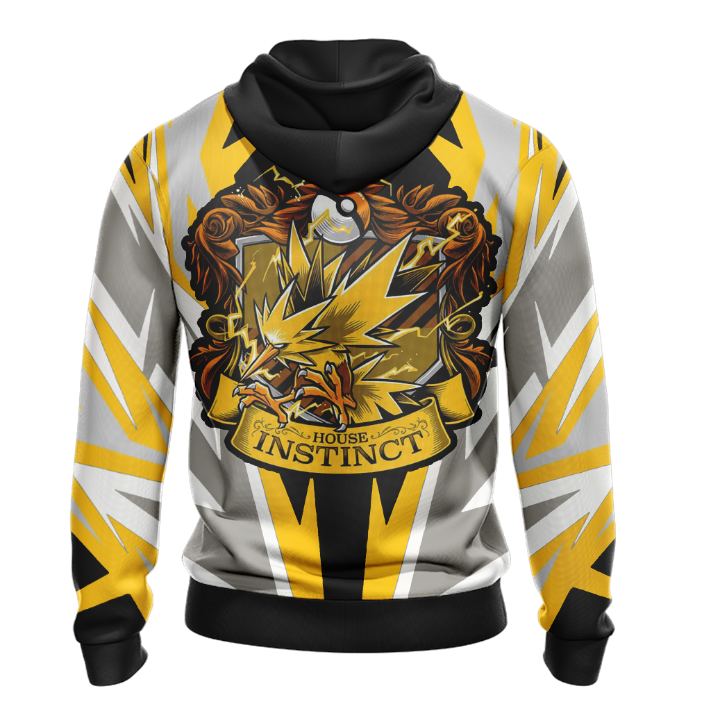 PKM Hoodie Pokemon House Instinct Graphic Hoodie Yellow White Unisex