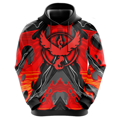 PKM Hoodie Pokemon House Vailor Graphic Hoodie Red Black Unisex