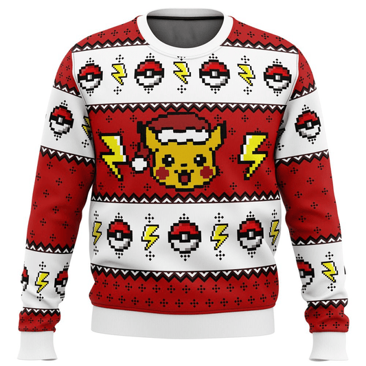 PKM Sweatshirt Electric Pikachu PKM Sweatshirt Red White Unisex