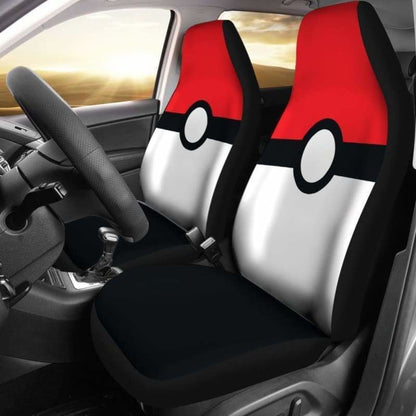 PKM Car Seat Covers PKM Pokeball Graphic Seat Covers Red White