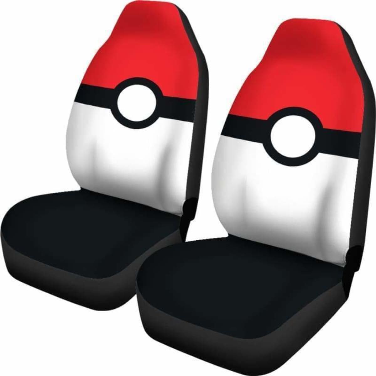 PKM Car Seat Covers PKM Pokeball Graphic Seat Covers Red White