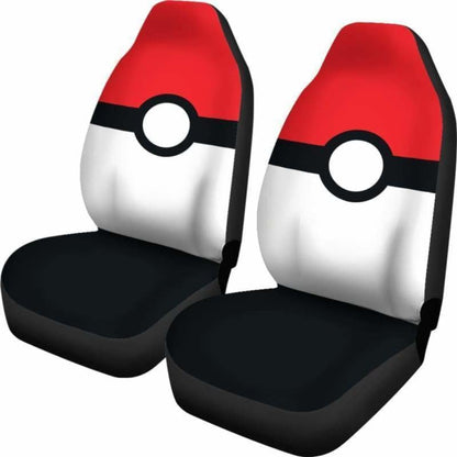 PKM Car Seat Covers PKM Pokeball Graphic Seat Covers Red White